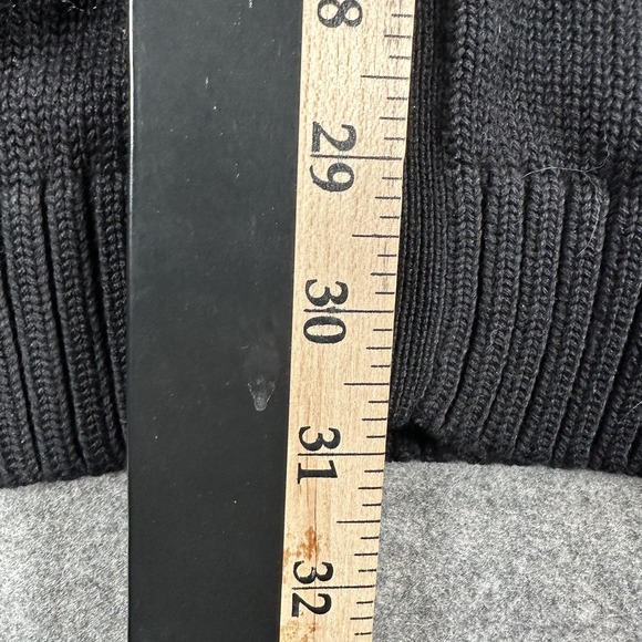 LL Bean Cardigan Sweater Mens XLT Black Cotton V Neck Button Front Knit Grandpa - Picture 8 of 15